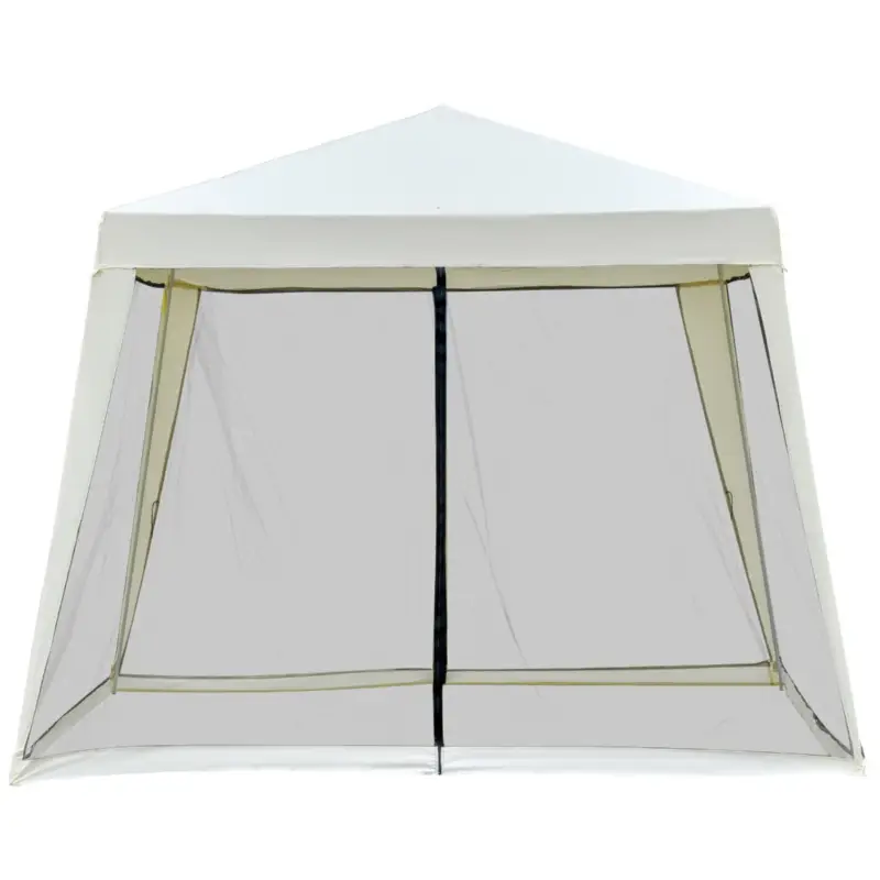 Preț redus Outsunny Foisor de Gradina Impermeabil cu Plasa Tantari Bej 3 x 3 x 2.35 m