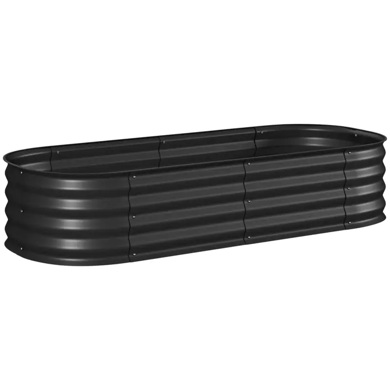 Popular Outsunny Jardinieră înălțată parcelă pătrată pentru grădină din oțel modulabilă pentru legume, plante, flori, dim. 150 x 62 x 30 cm, negru