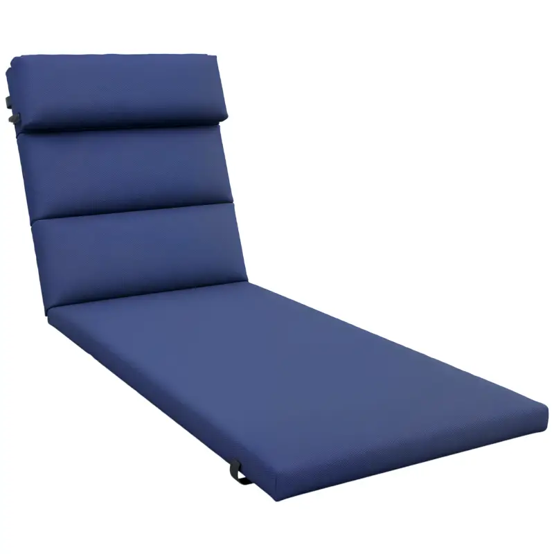 Bestseller Outsunny Pernă pentru Șezlong și Pat de Plajă din Material Textil cu Curele de Fixare, Albastru Închis