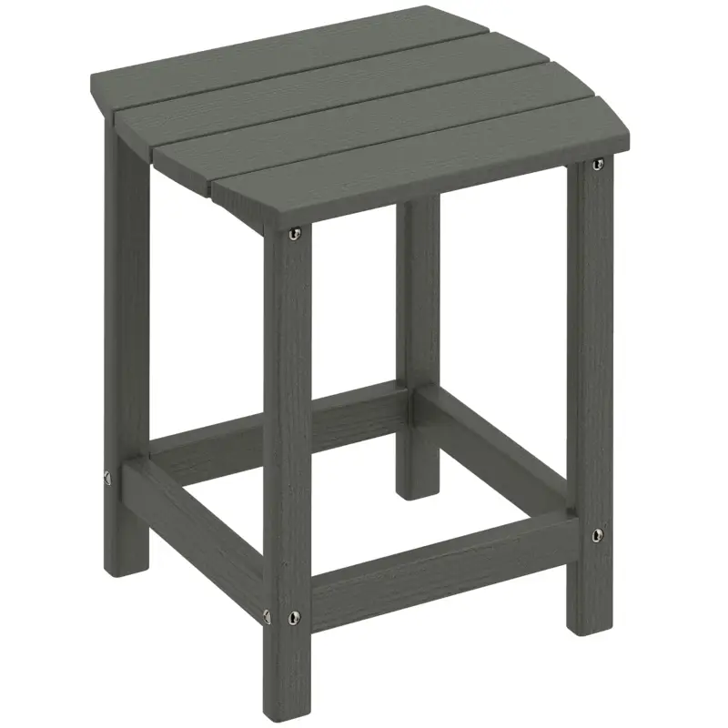Outsunny Masă de grădină, masă de balcon rezistentă la intemperii din HDPE, masă de exterior, masă de camping pentru grădină terasă balcon 48x37x46 cm Gri Expediere rapidă