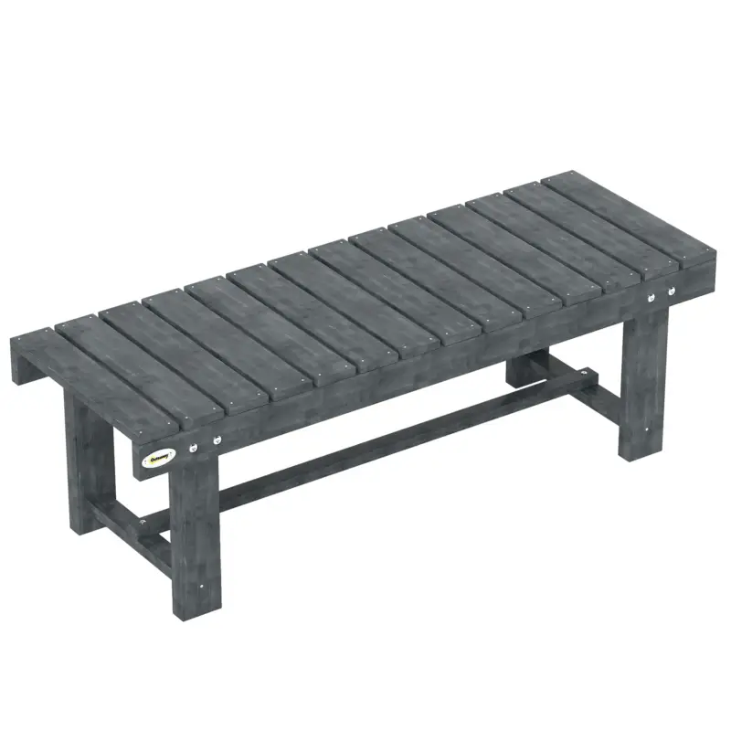 Mai ieftin Outsunny Bancă de Exterior Impermeabilă cu 2 Locuri din Lemn de Brad, pentru Grădină și Terasă, Capacitate până la 250 kg, 110x38x35 cm, Gri