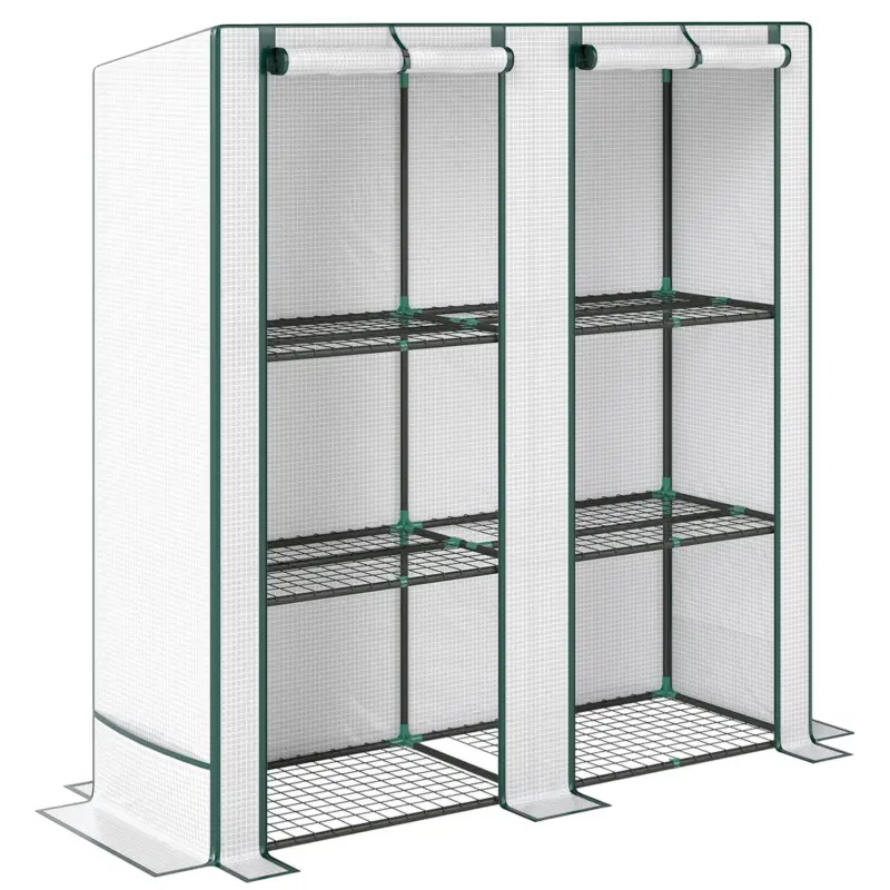 Vezi acum Outsunny Seră Aplicată, din PE Consolidată,, 144 x 48 x 152 cm, Alb