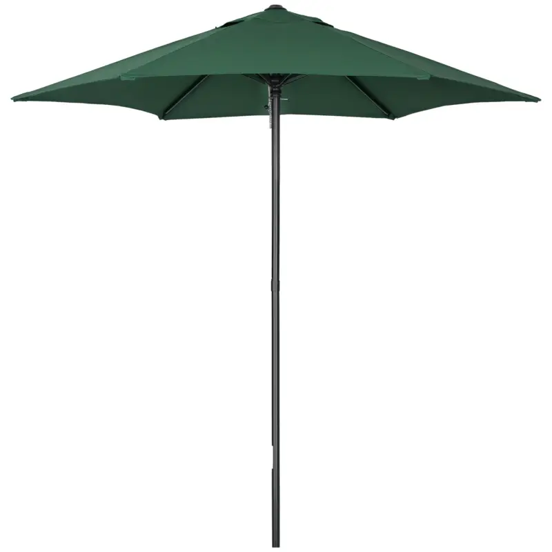 Outsunny Umbrelă de Grădină, Înclinabilă cu Orificiu de Ventilație și 6 Brațe, Ø196x204 cm, Verde Preferatul clienților