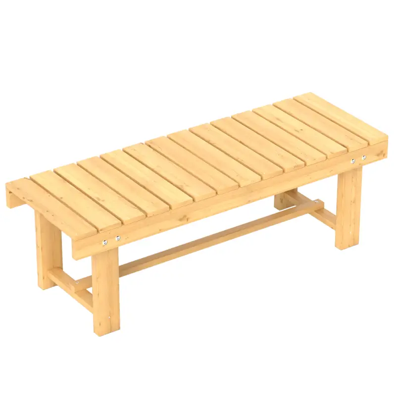 Livrare gratuită Outsunny Banca de Exterior Impermeabila 2 Locuri din Lemn de Brad 110x38x35cm