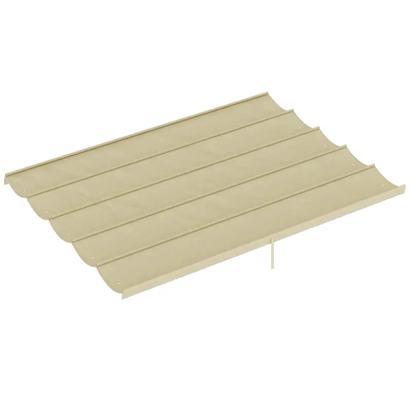 Retur ușor Outsunny Husă pentru Pergolă Gazebo 4x3 m din Poliester Respirable Bej cu 10 Orificii de Drenaj