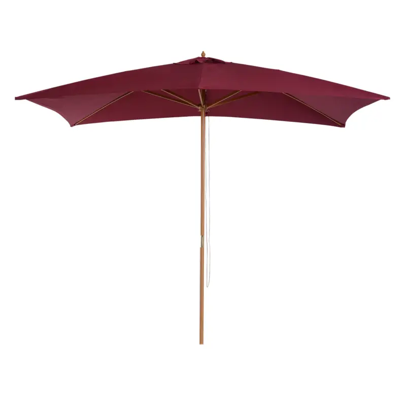 Outsunny Umbrela din lemn, bordo 2x3m Ofertă