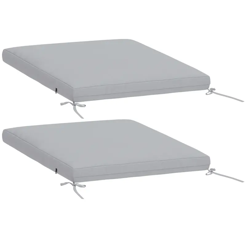 Outsunny Set de 2 perne pentru scaune de grădină, perne rotunde 50 x 50 cm, spumă cu densitate înaltă, antiderapante 50x50 cm gri Promoție