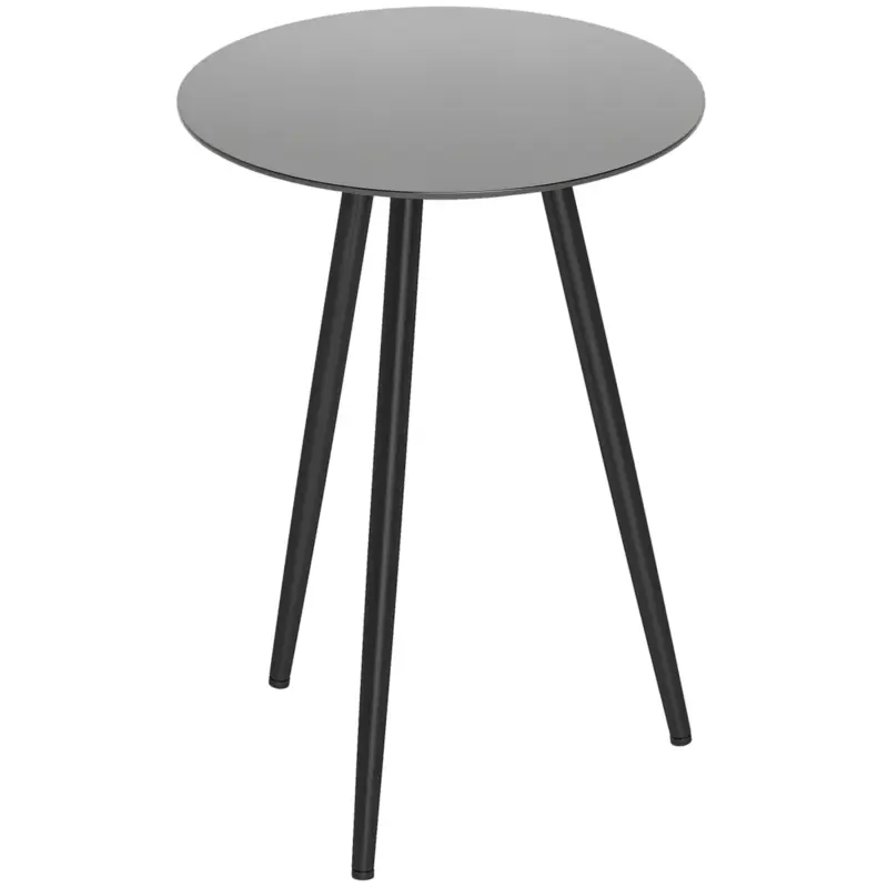 Outsunny Masă de cafea mică rotundă, masă de sprijin, blat din sticlă securizată, picioare ascuțite, cadru din oțel, Ø 40 x 50 cm, negru Comandă acum
