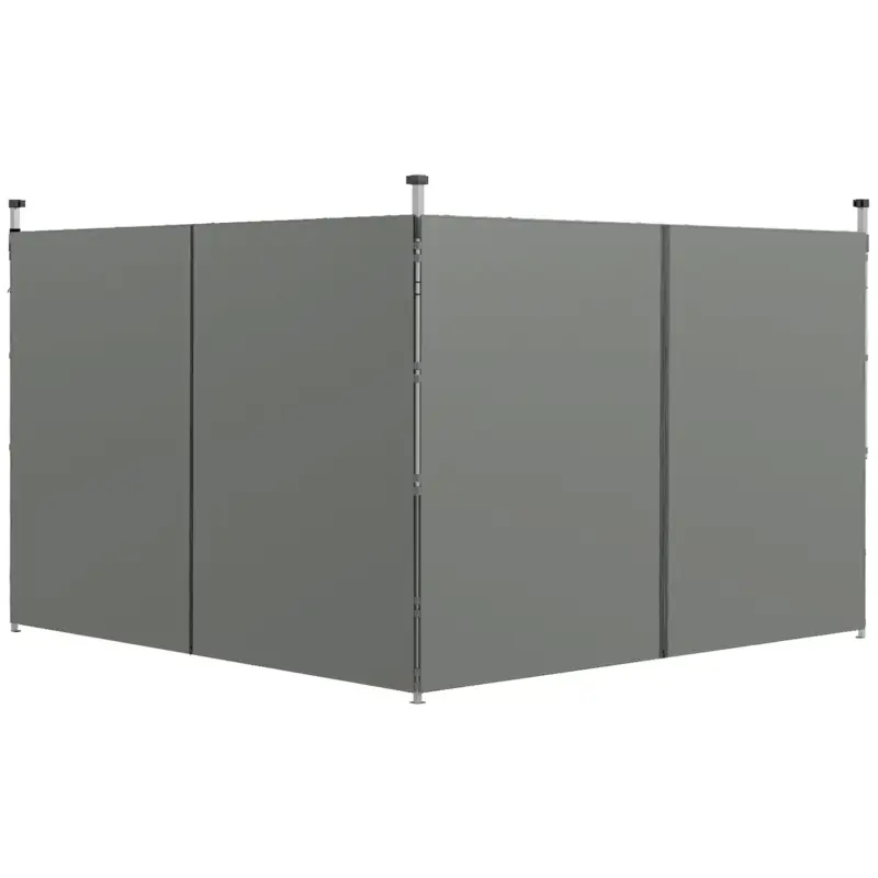 Cumpărături sigure Outsunny Panouri Laterale pentru Foisor cu Usi cu Fermoar, pentru Foisoare Pliabile de 3x3(m) sau 3x6m, Gri Inchis