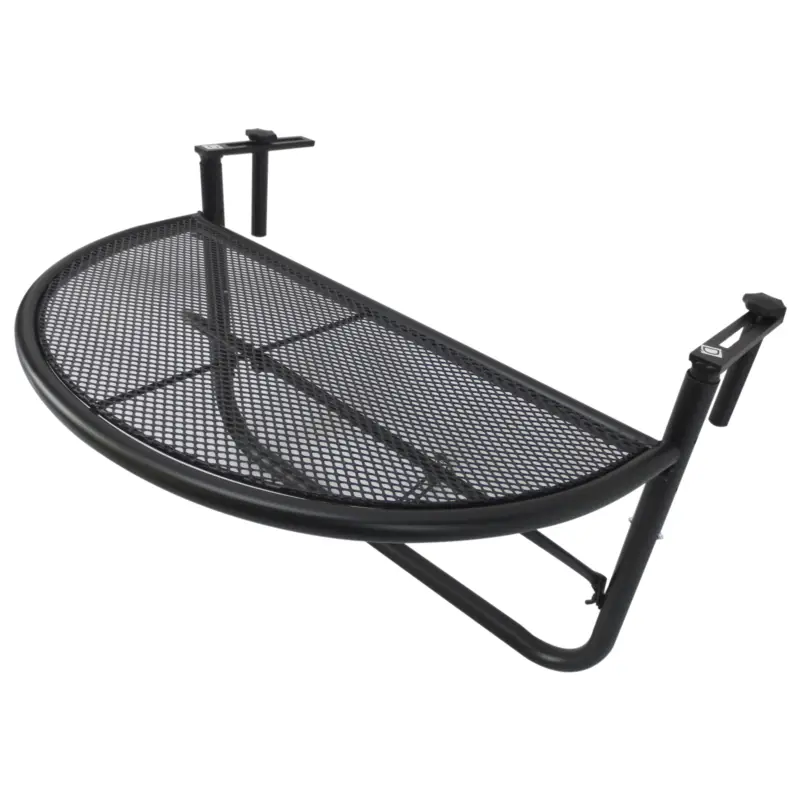 Super ofertă Outsunny Masuta Suspendata Balcon Reglabila in inaltime, Fier Negru, 60x45x50 cm