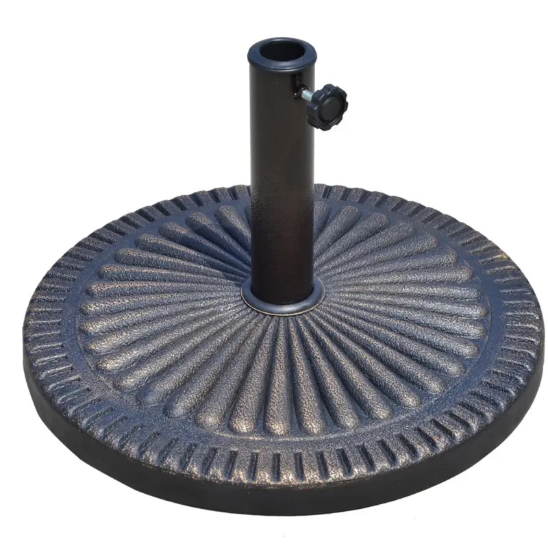 Ieftin Outsunny Baza pentru Umbrela de Soare Diametru 3,8-4,8cm Desen Floral cu Manivela Greutate 15kg de Gradina Rasina 49x32cm