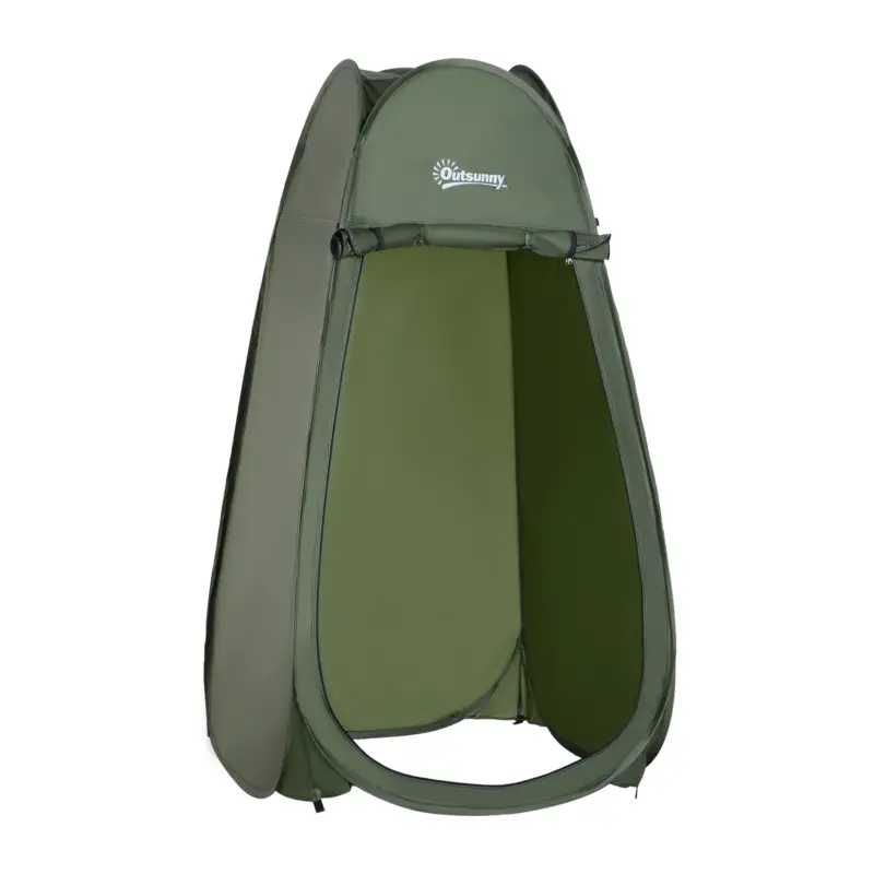 Bestseller Outsunny Cort de Duș Pop Up Impermeabil din Poliester și Plastic, 100x100x185 cm, Verde Militar