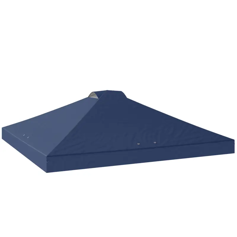 Cel mai vândut Outsunny Acoperiș pavilion de înlocuire UV50+ impermeabil cu 8 găuri de scurgere 3 x 3 m, Albastru