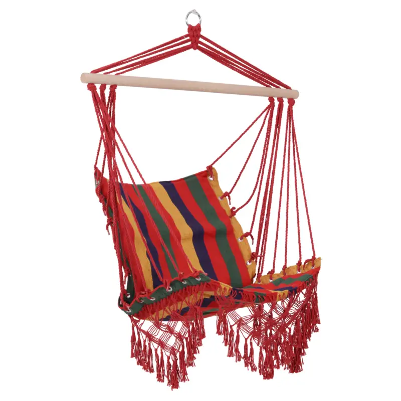 Livrare expres Outsunny Hamac Scaun Suspendat din Bumbac și Poliester, Colorat, 100x60x100cm