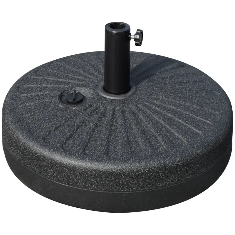 Outsunny Baza pentru Umbrela de Gradina cu Stalp Central Φ3.8cm si 4.8cm, Soclu pentru Umbrela care se Umple cu Apa sau Nisip, Negru Nu rata