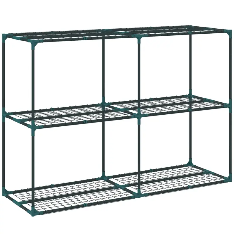 Cel mai vândut Outsunny Suport Vertical pentru Plante cu 3 Niveluri din Oțel și Plastic, Suport Ghivece pentru Interior și Exterior Grădină Balcon, 143x48x100 cm, Verde Închis