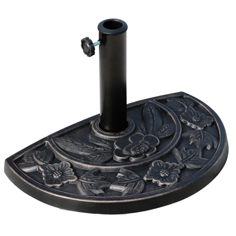 Outsunny Baza pentru Umbrela de Soare in Rasina Reglabila cu Manivela 9 kg 50x31x32cm Mai ieftin