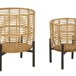Promoție Mauro Ferretti Set Suport De Flori Rattan Cm Ø 41X47-33X39