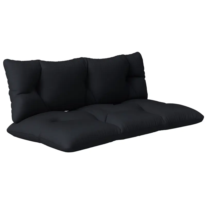 Outsunny Set de 2 Perne pentru Sezut si Spatar pentru Exterior pentru Paleti, Perne de Sezut Hidrofobe, Negru Bestseller