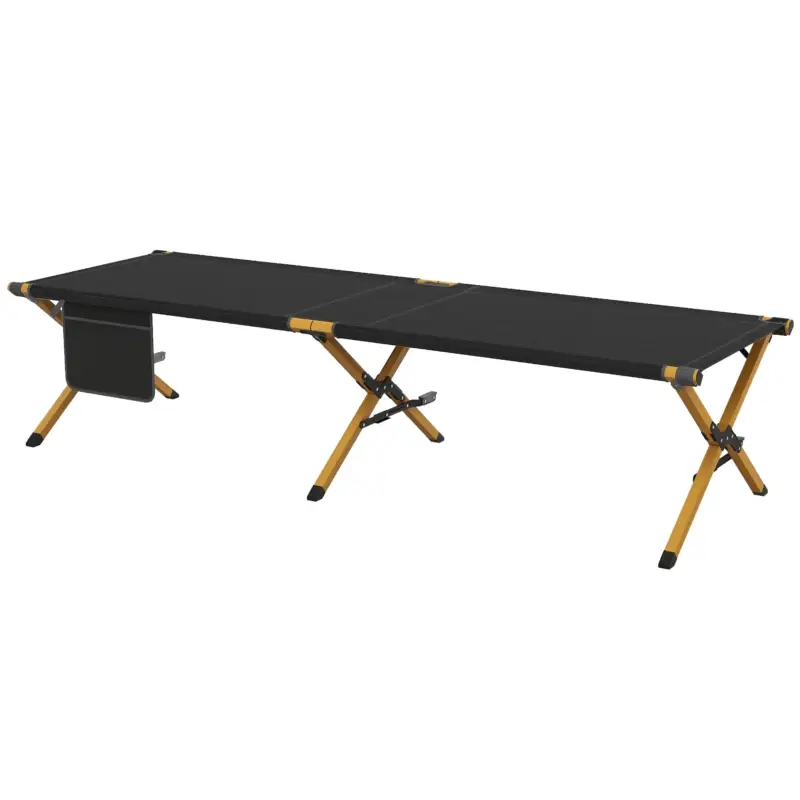 Disponibil imediat Outsunny Șezlong șezlong pliabil din aluminiu cu buzunar lateral - țesătură Oxford pentru plajă, camping, grădină