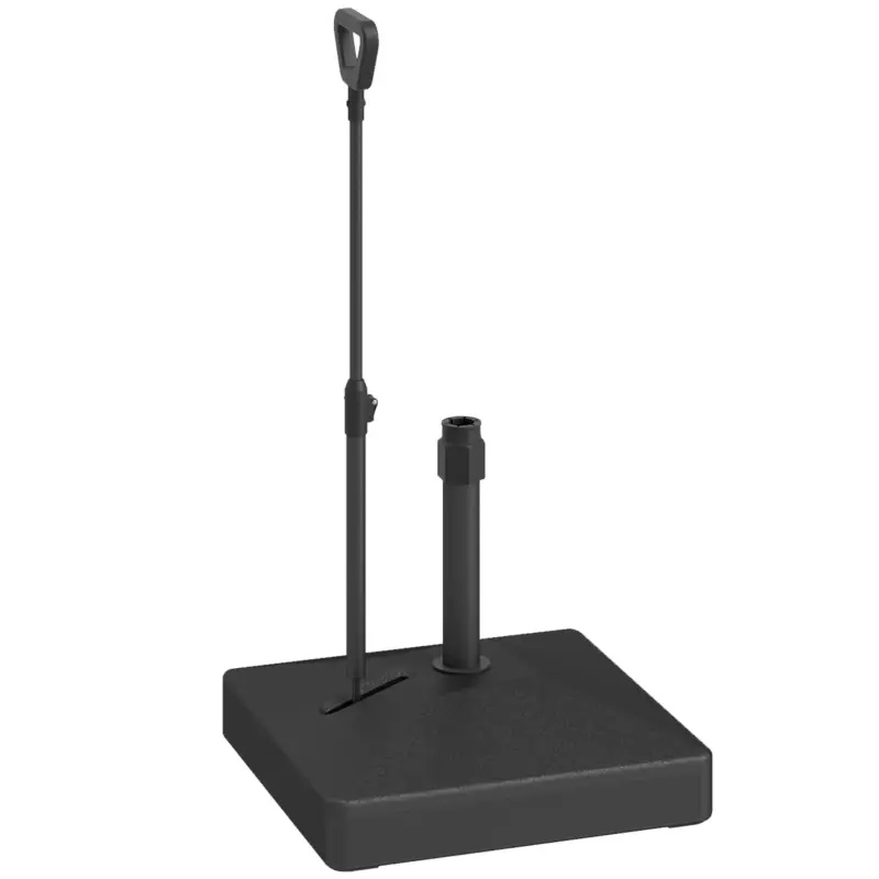 Cumpără online Outsunny Bază pentru Umbrelă din HDPE cu Mâner și Roți, Umplută cu Apă sau Nisip, 60x60x100 cm, Negru