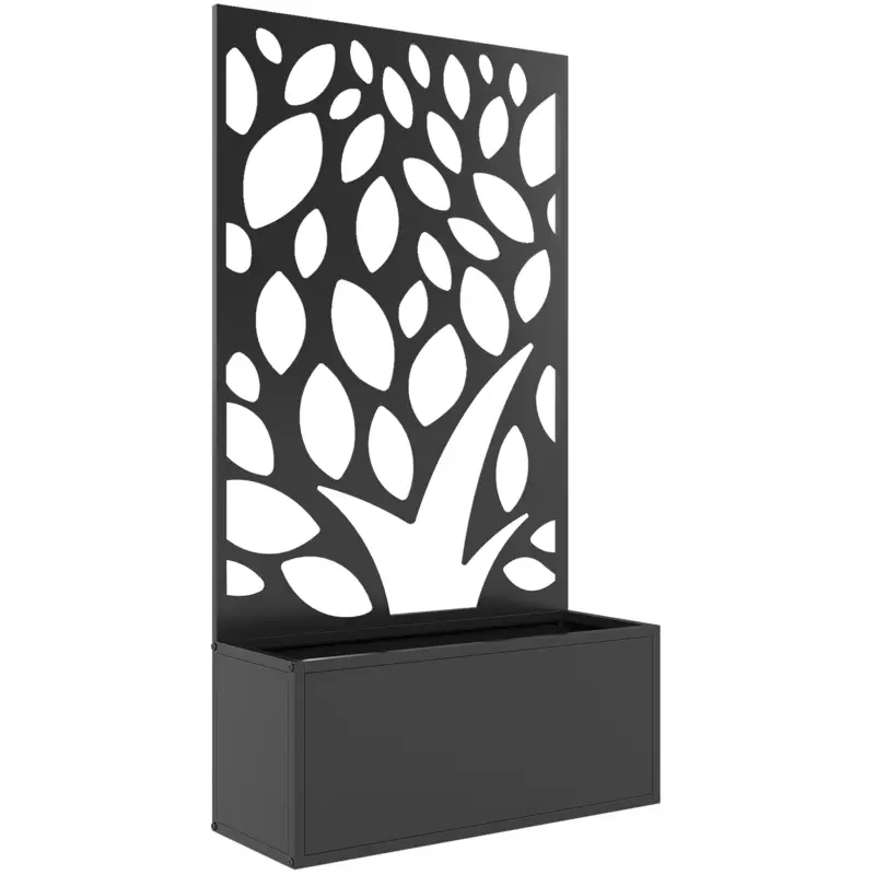 Outsunny Jardinieră metalică cu spalier, montare pe perete sau independent, jardinieră cu panou de protecție Cumpără online