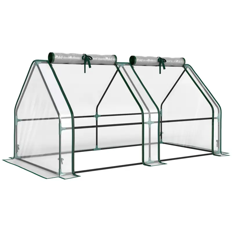 Outsunny Seră cu fereastră cu fermoar, seră din folie rezistentă la iarnă din oțel 180 x 90 x 90 cm Transparent Cel mai vândut