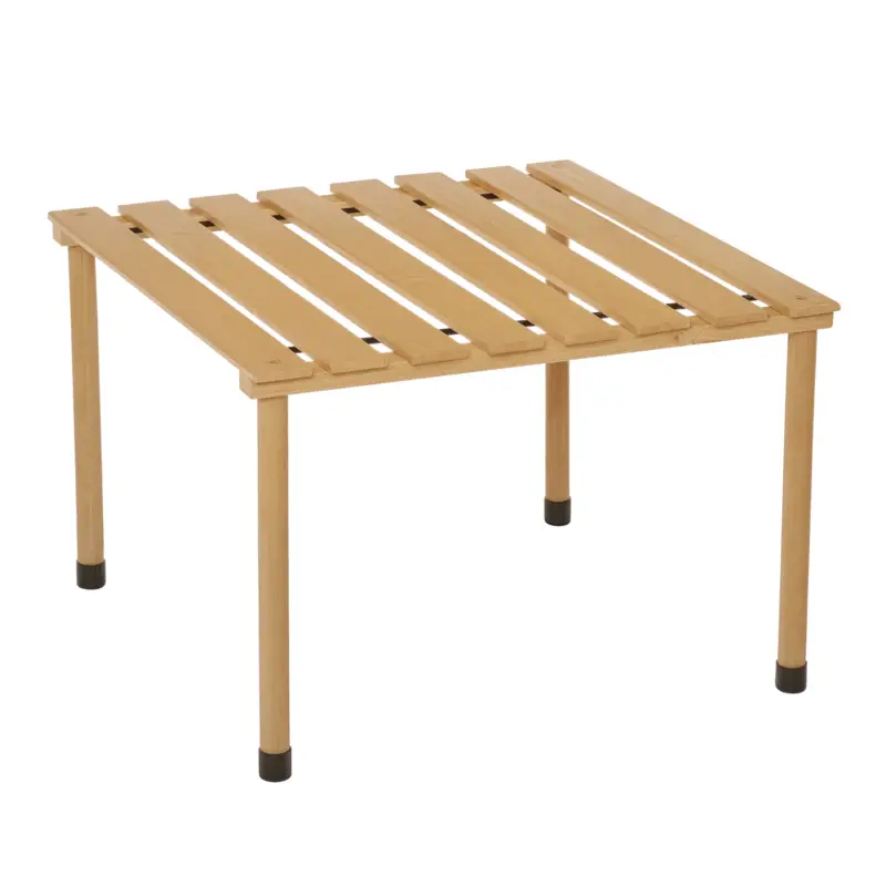 Retur ușor Outsunny Masă de cafea de grădină pliabilă masă de camping Blat cu Lamele dim. 58L x 58l x 40H cm Geantă de Transport Inclusă Lemn Brad pre-uleiat montaj rapid