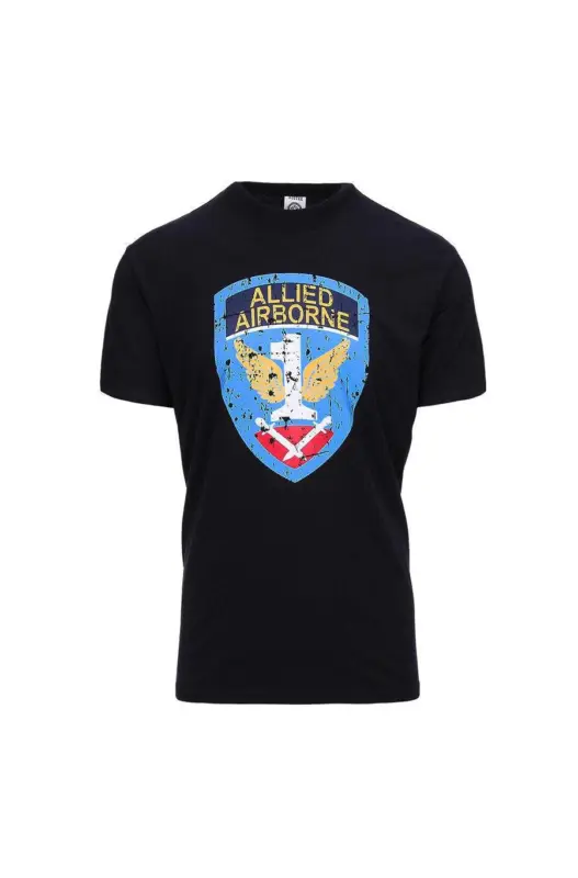 Plată securizată Tricou Barbati Alied Airbone Black