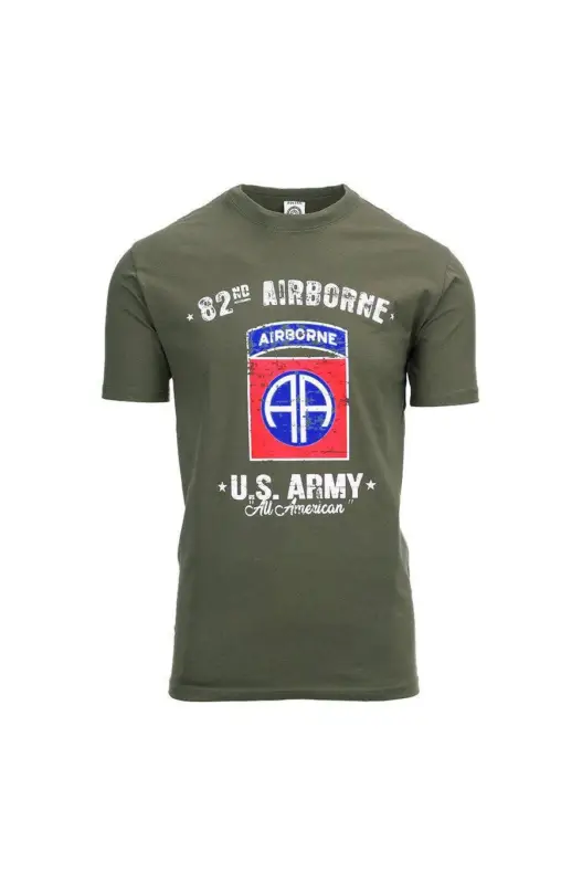 Noutate Tricou Militar US Army 82nd Airborne Fostex – Bumbac 100%, Paratrooper, Verde Oliv