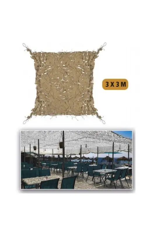 Ofertă de sezon Plasa Camuflaj Coyote 3X3 Shade Sail