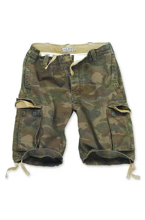 Livrare expres Bermude Raw Vintage Camuflaj Woodland