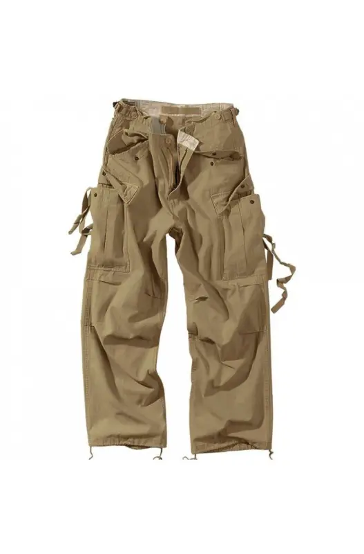 Pantaloni Raw Vintage Fatigues Bej Reducere