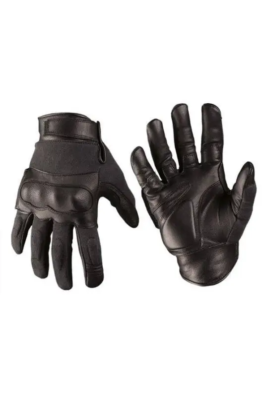 Reduceri Manusi Tactice Leather-Kevlar® Black - Protecție Balistică, Rezistență la Tăiere și Mobilitate Totală