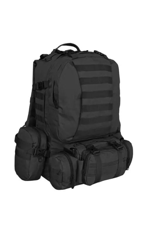 Ofertă limitată Rucsac Modular Negru 'Defense Pack Assembly' – 36L, 3-în-1, Molle, Hipbag Detasabil, Funcționalitate Tactică Extinsă