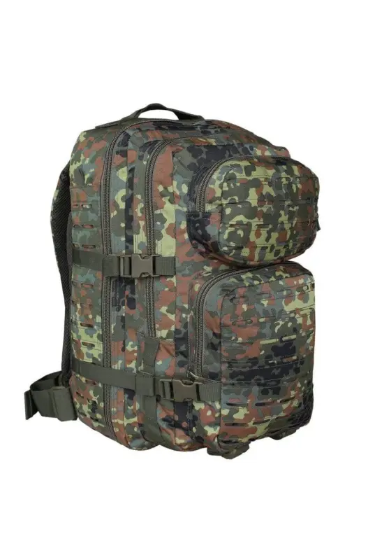 Rucsac Tactic US Assault Large Flectar – 36L, Sistem Laser-Cut, Camuflaj German, Construit pentru Rezistență și Organizare Militară Preferatul clienților