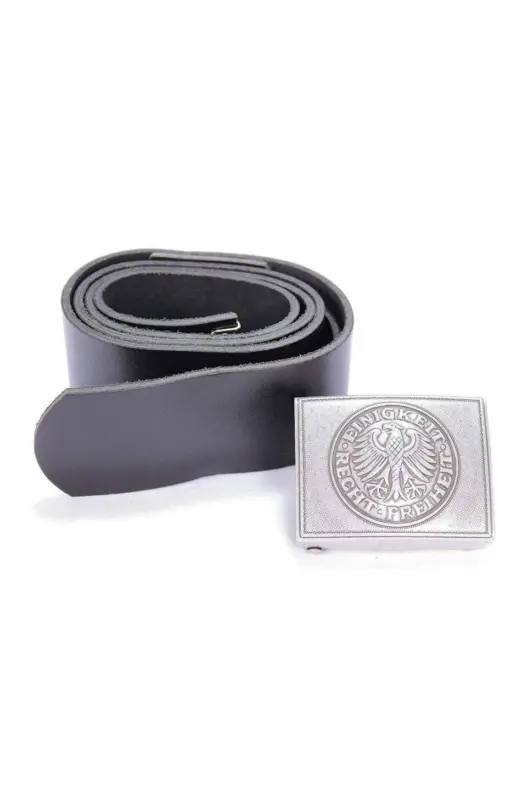 Ofertă exclusivă Centură Germană de Serviciu din Piele – 5 cm, Cataramă cu Siglă și Stil Militar Autentic