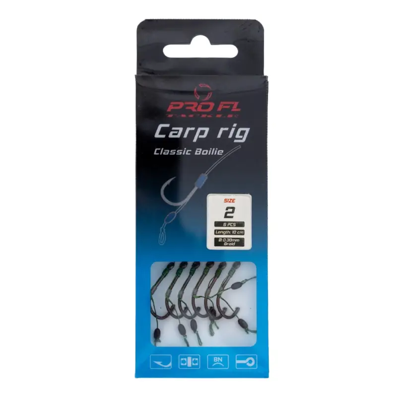 Ofertă specială SET 8 CARLIGE LEGATE CARP RIG CLASIC BOILLIE